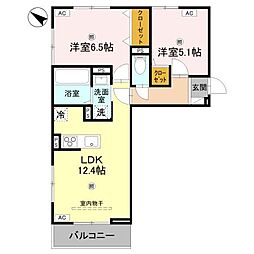 D-Regalo下馬S 2LDKの間取図画像
