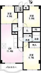 メゾンファミーユ南大塚 3LDKの間取図画像