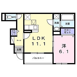 沢良宜東町アパート(028595601) 1LDKの間取図画像