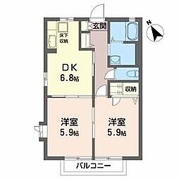 ドルチェ・A 2DKの間取図画像