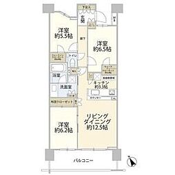 パークホームズ調布桜堤通り 3LDKの間取図画像
