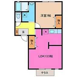 セントポーリアE 1LDKの間取図画像