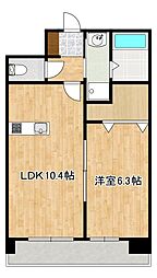 クロノス41新町4 1LDKの間取図画像