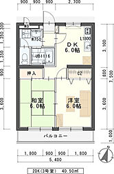メゾン・ド・シャルマン 2DKの間取図画像
