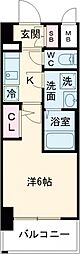 エスリード神戸兵庫駅アクアヴィラ 1Kの間取図画像