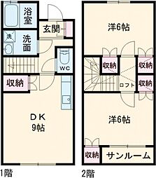 グランドソレイユ牡丹山 2DKの間取図画像