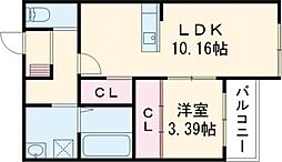 (仮称)八女市蒲原新築A棟 1LDKの間取図画像