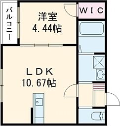 (仮称)八女市蒲原新築A棟 1LDKの間取図画像