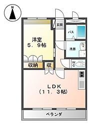 デパーチャーfor・N 1LDKの間取図画像