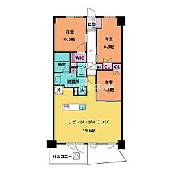 レーベン富山環水公園TERRACE FORT 3LDKの間取図画像