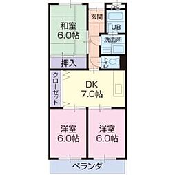 Limpiaミヤケ 3DKの間取図画像