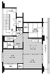ビレッジハウス岩村田1号棟 3DKの間取図画像