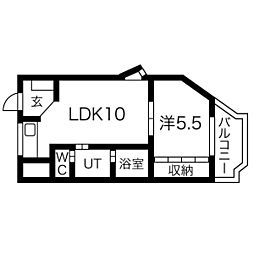 Buetle岐阜羽島 1LDKの間取図画像