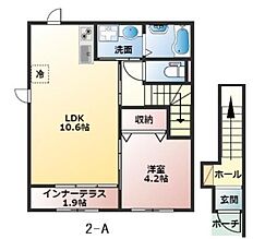 グランフェリス 1LDKの間取図画像