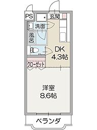 ココラリブ 1DKの間取図画像