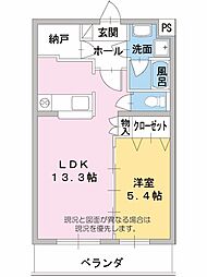 グリーンヒルタカハシ3 1LDKの間取図画像