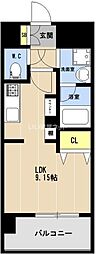 LIBTH博多住吉PREMIER ワンルームの間取図画像