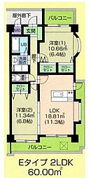 コンフォルテヴォレ春日 2LDKの間取図画像