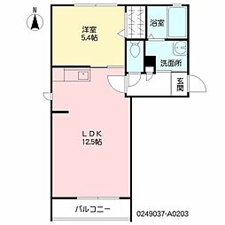 メゾンS6 1LDKの間取図画像