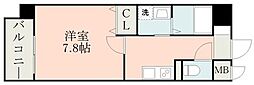 ウエルス 1Kの間取図画像