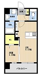 LIBTH博多住吉PREMIER 1LDKの間取図画像