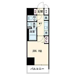 プレサンス天満橋ヴェルエラ 1Kの間取図画像