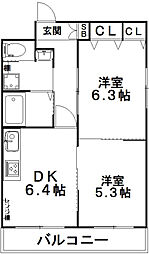 グラース・ビ高島平 2DKの間取図画像