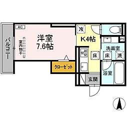 raum Y 1Kの間取図画像