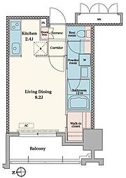 RJRプレシア博多駅前 1Kの間取図画像