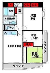ラディア霧丘 3LDKの間取図画像