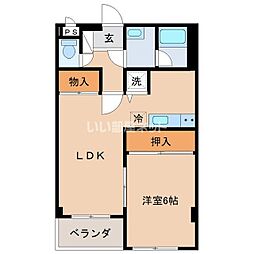 エル・リストン 1LDKの間取図画像