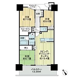 サーパス学校町レジデンス 3LDKの間取図画像