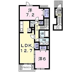 スウィートライフ野間A 2LDKの間取図画像