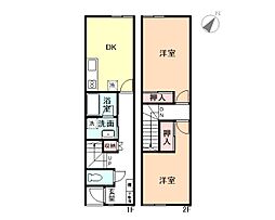 Glory908第2メゾネット 2DKの間取図画像