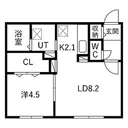 仮)恵庭福住町3MS 1LDKの間取図画像