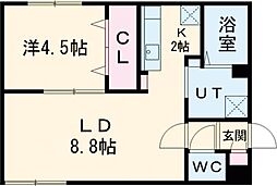 仮)恵庭福住町3MS 1LDKの間取図画像