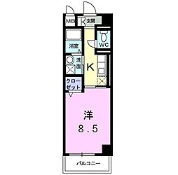 メゾン・ソレイユ 1Kの間取図画像