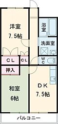 セキレイマンション大川 2DKの間取図画像
