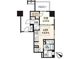 プラウドタワー本町二丁目 1LDKの間取図画像