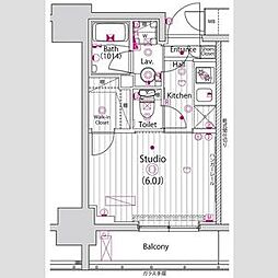 グランド・ガーラ立川 1Kの間取図画像