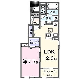 ローズ ブランシュ 1LDKの間取図画像