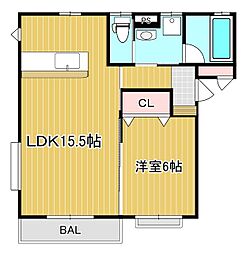 デュウェリング 1LDKの間取図画像