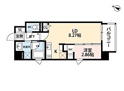 F・polpo 1LDKの間取図画像