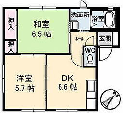 サントークC 2DKの間取図画像
