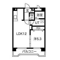 プロムナード彩 1LDKの間取図画像