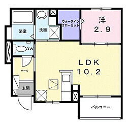 さくらガーデン 1LDKの間取図画像
