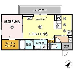 amレジデンス出雲 1LDKの間取図画像
