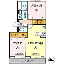 ケイ・ハイム 2LDKの間取図画像