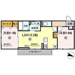 ケイ・ハイム 2LDKの間取図画像