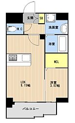 LIBTH・西新 1LDKの間取図画像